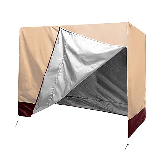 QEES Patio Swing Cover, Lightweight & Durable 3 Triple Seater Hammock Glider Cover, Glider Canopy Cover, Porch Swing Cover, Patio Furniture Cover Waterproof JJZ151 (Beige 1) - Thumbnail 5