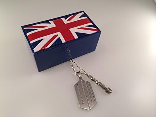 Exclusive Doctor Who 11th Doctor Sonic Screwdriver and DW Necklace in UK Union Jack Box