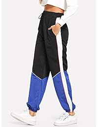 Pantalones deportivos para dama con cintura elástica y cordón, con bolsillos