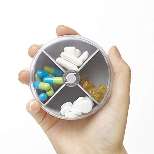 Fan-Ling 2019 Newest Portable Multi-Divided Transparent Mini Pill Box Sealed Dustproof Storage Box,4 Slot Medicine Tablet Dispenser,Creative Medicine Seal Organiser