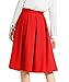 Yige Women's High Waist Flared Skirt Pleated Midi Skirt with Pocket