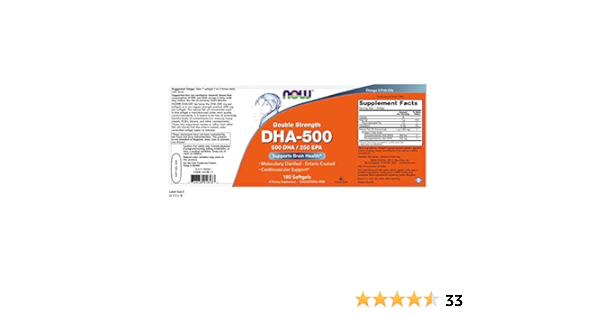 Amazon.com: Now Foods, (3 Pack) DHA-500/EPA-250, Double Strength, 180  Softgels : Health \u0026 Household