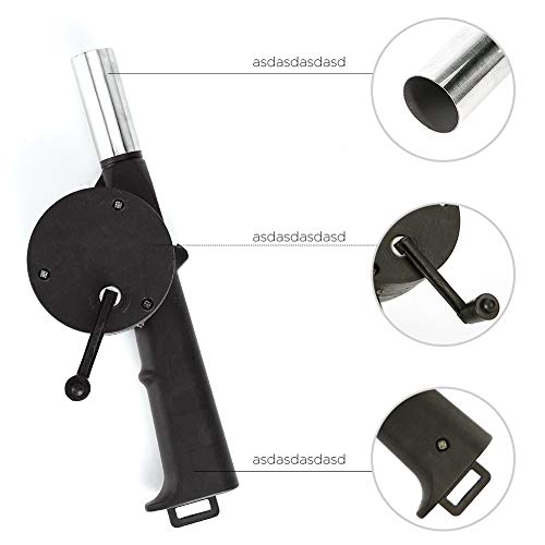 Bosiwee Outdoor Cooking Fan Air Blower 2 Pack, Portable Air Blower Barbecue Fire Bellows Hand Crank Tool for Picnic Camping Stove Accessories