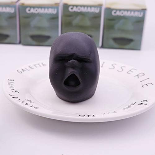 HeySquishy® 1Pcs Funny Novelty Japanese Gadgets Vent Human Face Ball, Anti Stress Scented Caomaru Toy Geek Gadget Vent Toy, Natural Material & Skin-Friendly (Black, O (As Shown))