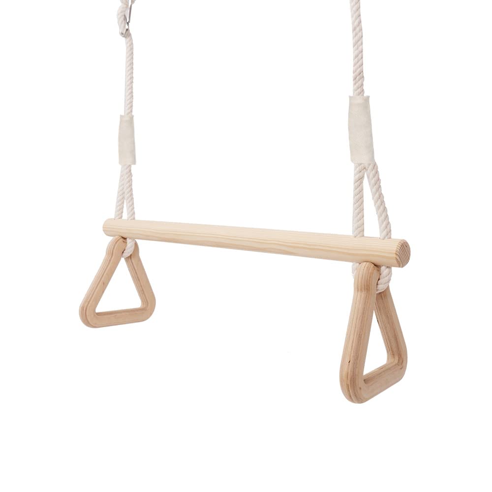 MAMOI Trapeze bar swing for children from wood and cotton cord | Indoor rocking bar swing in minimal design | Sustainable monkey swing gymnastics trapeze | 100% ECO | Made in EU