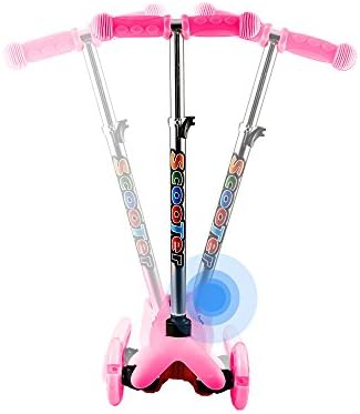 WeSkate Kids 3 Wheels Scooter Mini Kick Scooter for Toddler Boy Girls Age 2 to 5 Years Old (Pink)