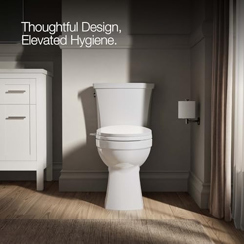 KOHLER PureWash M300 Manual Elongated Bidet Toilet Seat, White Handle, Quiet-Close Lid Prevents Slamming, Toilet Bidet, Easy Installation with Quick-Release Hinges, Self-Cleaning Wand