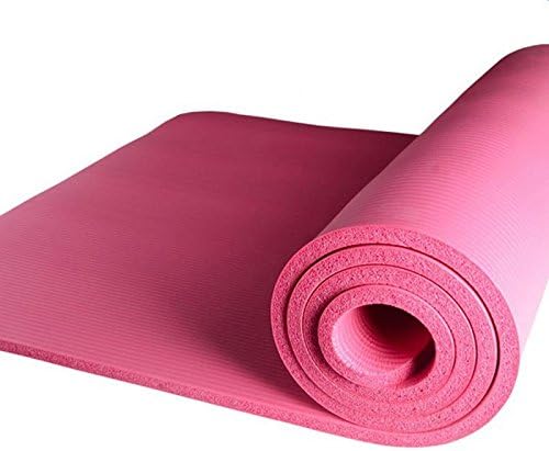 183x61x1cm 10mm Thick High Density NBR Foaming Material Non Toxic Latex Free PVC Free Non-slip Eco-Friendly with Carry Strap Yoga Mat Exercise Workout Fitness Gym Cushion (Pink)