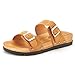 DREAM PAIRS ABI Women's Summer Open Toe Double Buckle Strap Fashion Cozy Footbed Flat Sandals