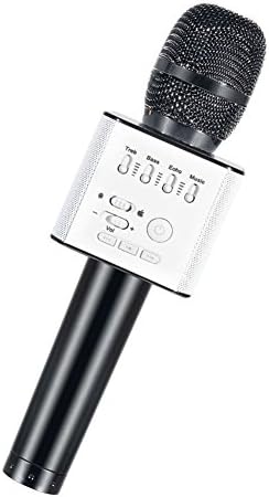 ZHIYU Q9 Multipurpose Karaoke, Portable Bluetooth Handheld Speaker Singing Machine for Music Playing KTV, Wireless Microphones Karaoke Stereo Player for Apple iPhone Android Smartphone (Black)