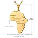 U7 Africa Map Pendant Necklace for Men Women, Iced Out/Stainless Steel/18K Gold Plated African Country Map Jewelry with Adjustable Chain