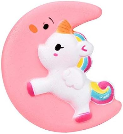 Toamen 10cm Squee Squishy Cute Moon Unicorn, Slow Rising Scented Squeeze Toys, Jumbo Collection Squeeze Stress Reliever Toys, Kids' Soft Toddler Crafts Father's Day Birthday Children's Day Gift