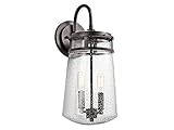 Kichler 49496AZ Lyndon 2-Light Exterior Wall Mount and Clear Seedy Glass, Architectural Bronze Finish