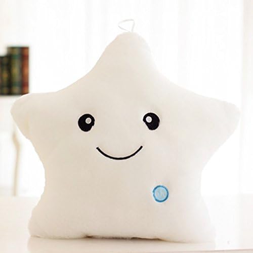 Lovely Plush Toys LED Night Light Home Décor Twinkle Star Pillows, 14x15, White
