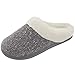 Women's Cozy Woolen Yarn Knitted Slippers Memory Foam Plush Lining Slip-On House Shoes w/Anti-Slip Sole, Indoor/Outdoor (Large/9-10 B(M) US, Gray)