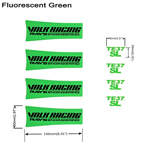 JDM Car Wheel Sticker Volk Racing Rays TE37SL Fluorescent Green TE37 SL