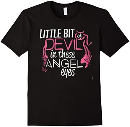 Men's Little Bit Devil in These Angel Eye T Shirt XL Black