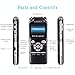 Voice Recorder by Xmangear, Digital Voice Recorder Dictaphone, Small Voice Activated IC Recorder for Lectures, Rechargeable MP3 USB, Black