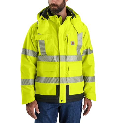 Carhartt Men's High-Visibility Waterproof Loose Fit Heavyweight Insulated Class 3 Jacket