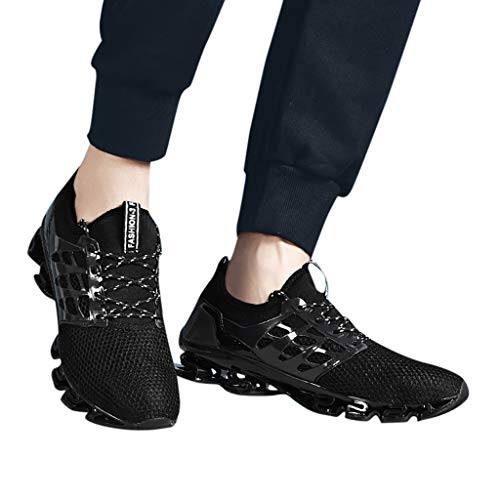 Couple Outdoor Shoes Mesh Breathable Wear Running Shoes Mens and Womens Wild Sneakers Shoes(Black,39) - Thumbnail 2