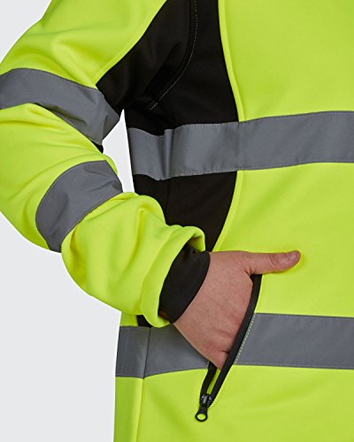 Utility Pro UHV668 Polyester High-Vis Ladies Full-Zip Soft Shell Jacket with Dupont Teflon fabric protector, Yellow, Medium