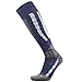 Pure Athlete Ski Socks Warm Merino Wool - Best Lightweight Thin Ski Snowboard Sock Women Men (1 Pair - Blue/Silver, Large-X-Large)