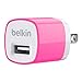 Belkin MiXiT Home and Travel Wall Charger with USB Port - 1 AMP / 5 Watt (Pink)