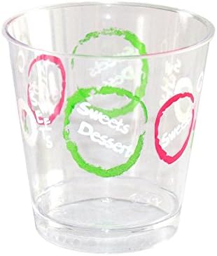 Glass Plastic mousse 180ml Plastic cup colorful striped round 12 Pcs / Pack