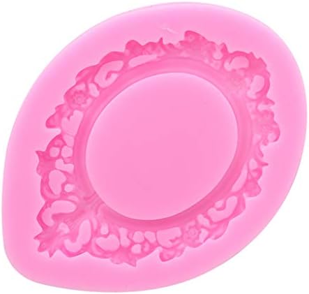SEVENHOPE Vintage Mirror Frame Fondant Mould Flower Lace Silicone Moulds DIY Sugar Craft Cake Decorating Tools Chocolate Baking Moulds