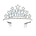 SWEETV Crystal Birthday Tiara Rhinestone Princess Crown Happy Birthday Crowns, Blue