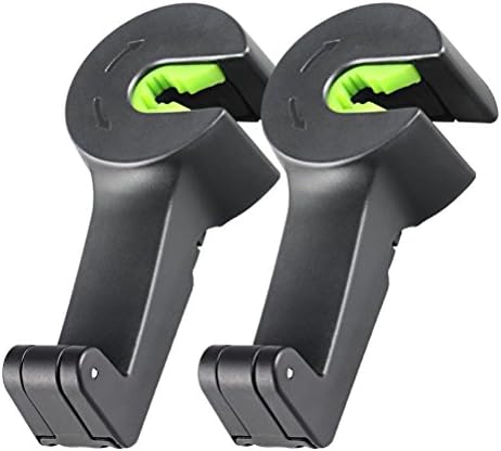 ULTRAPHOTON Car Back Seat Headrest Mount Purse Hanger Holder Hooks,Headrest Mount Organizer Phone or GPS Holder(Black - Pack of 2)