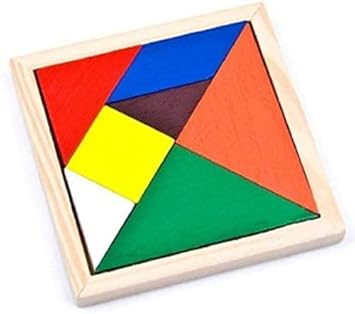 Universal 7 Piece Wooden Tangram Puzzle for Mind Development of Kids (Multicolour)