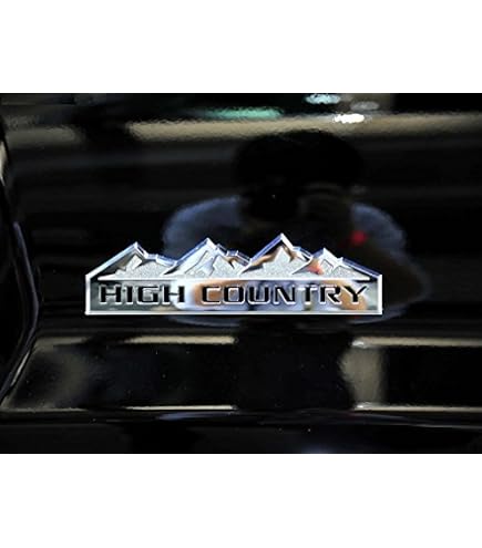 Set De 3 Emblemas High Country Brillantes Negro Para Chevrolet Tahoe Y Silverado - OEM