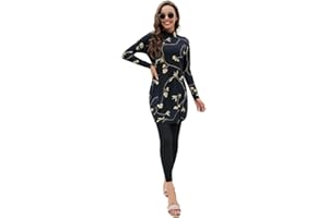 ABEWIP Muslim Swimsuits for Women Burkini Bathing Suits Full Body Modest Swimwear Islamic Swimming Suit
