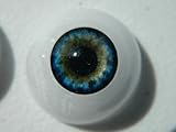 26mm Pair of Realistic Life Size Acrylic Half Round Hollow Back Eyes for Halloween Props, Masks, Dolls or Bears Blue Multi FL02