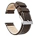 BARTON WATCH BANDS, 18mm Saddle/Linen Quick Release Top Grain Leather Watch Band Strap