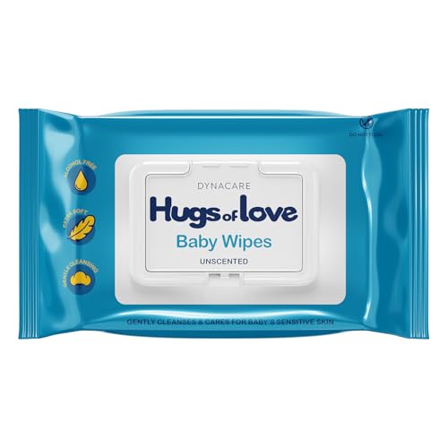 Dynarex DynaCare Hugs of Love Baby Wipes - Unscented - Large - Alcohol-Free Wip…