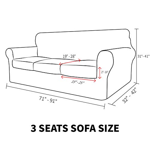 MAXIJIN 4 Piece Couch Covers for 3 Cushion Couch Super Stretch Sofa Cover for Dogs Pet Proof Fitted Furniture Protector Spandex Jacquard Non Slip Magic Sofa Slipcover Washable (Large, Gray)