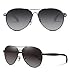 EyeGlow Aviator Brand Designer Sunglasses Men and Women Polarized Lens Memory Titanium Material (Grey)