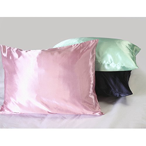 Sweet Dreams Luxury Satin Pillowcase with Zipper, Standard Size, White (Silky Satin Pillow Case for Hair) By Shop Bedding Home & Kitchen, Bedding, Sheets & Pillowcases, Pillowcases