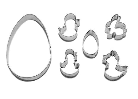 Krifka Formina Küken, Hase, Ei 6er Set Ostern Ausstecher, Ausstechform aus Edelstahl