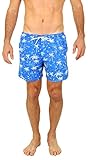 Men's Swim Shorts Dry Fast Microfiber Trunks by UZZI: Royal (MEDIUM)