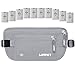 Travel Money Belt for Men Women, RFID Blocking Concealed Waist Wallet Pouch Under Clothes Passport Holder Antitheft Waist Stash Bag for Travelling, Bonus 10 RFID Credit Card Sleeves, Silver Gray