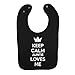 Mashed Clothing Unisex-Baby Keep Calm Auntie Loves Me PREMIUM 2-Ply Snap Baby Bib (Vintage Smoke)
