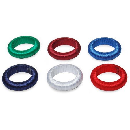 IHI Green Blue Red White Ribbon Napkin Rings - Set of 6