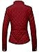 Ne People Womens Lightweight Quilted Zip Jacket, BURGUNDY, Large