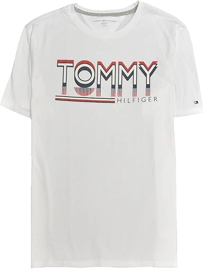 Amazon Tommy Hilfiger トミーヒルフィガー トミーヒルフィガー メンズ 半袖 Tシャツ カットソー ロゴプリント ホワイト Lサイズ 並行輸入品 Tシャツ カットソー 通販