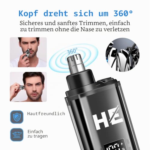 HIENA PRO Professional Hair Clipper for Men, Cordless Hair Clipper for Hairdressers Trimmer LED Haircut Kit with Foil Shaver Nose Trimmer