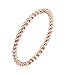 VNOX 1.5mm Stainless Steel French Rope Wedding Ring for Women,Rose Gold Plated Size 5-7