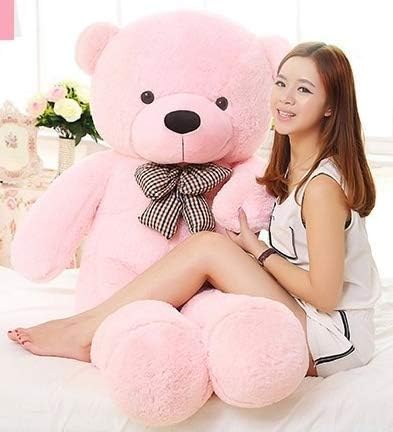 GURUDEV Loveable HUGABLE Soft Giant Life Size , Long Huge Teddy Bear(Best for Someone Special) (4 Feet, Pink)